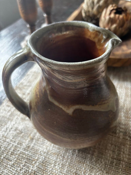 Vintage Glazed Stoneware Pitcher
