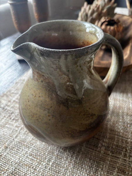 Vintage Glazed Stoneware Pitcher