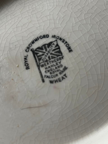 Antique ROYAL CROWFORD IRONSTONE WEATHERBY WILKONSON WHEAT TUREEN