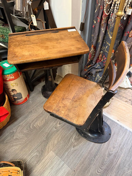 Antique Cast Iron Child's Desk Set (in-store pick up only)