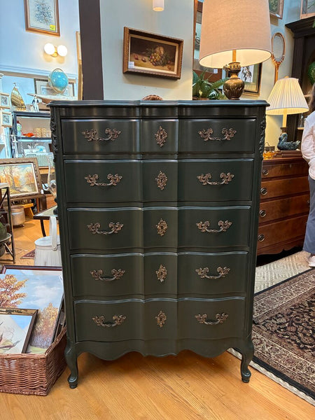 Vintage Green Tallboy w/ Gilt Hardware 33" x 49" x 21" IN STORE PICKUP ONLY