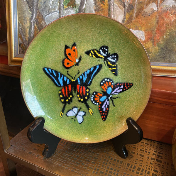 Moxie - Annemarie Davidson Butterfly Enamel Dish - 6"