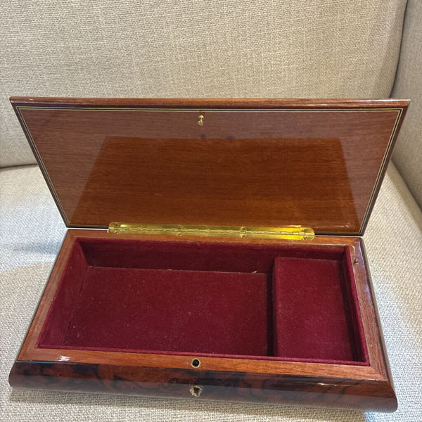 Vintage Italian Inlaid Jewelry Box 10.5" x 7"d x 3"h