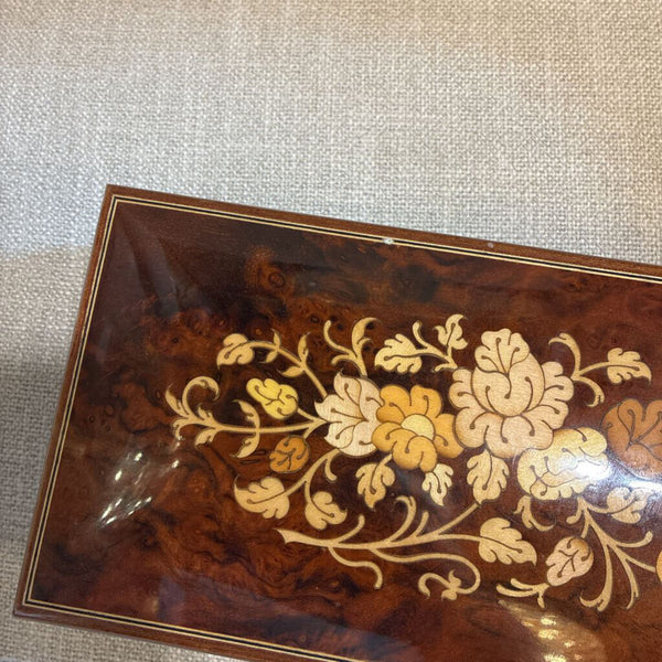 Vintage Italian Inlaid Jewelry Box 10.5" x 7"d x 3"h