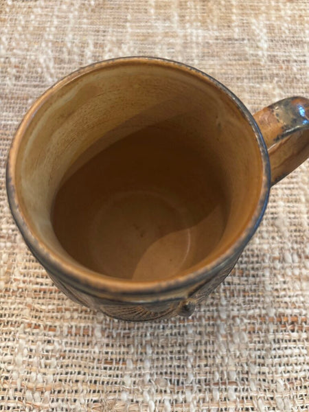 Vtg Art Pottery Owl Mug 10oz