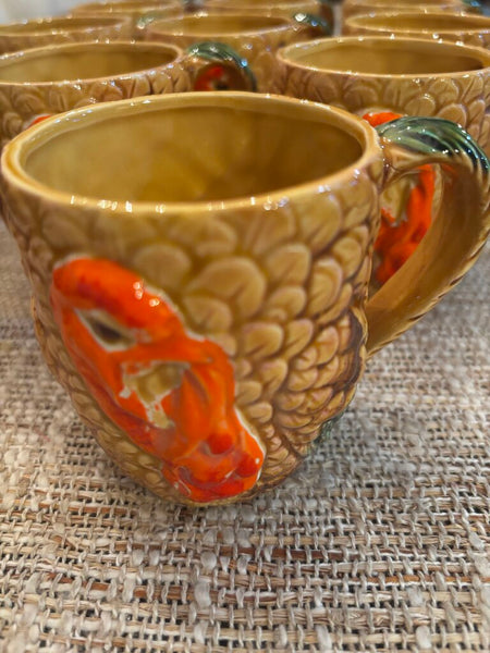 9 Vtg Enesco Japan Turkey Mugs
