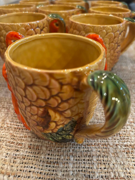 9 Vtg Enesco Japan Turkey Mugs