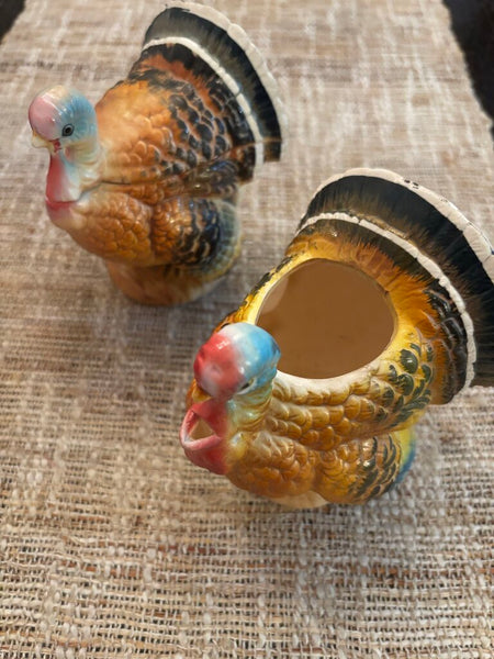 VTG Napcoware Thanksgiving Turkey Creamer & Sugar Bowl JAPAN