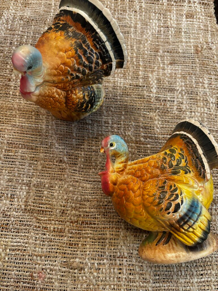 VTG Napcoware Thanksgiving Turkey Creamer & Sugar Bowl JAPAN