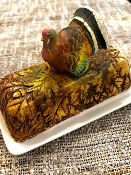 Vintage Napcoware Lidded Turkey Butter Dish Japan