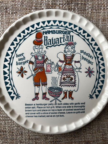 Vintage Hamburger Bavarian Recipe Plate