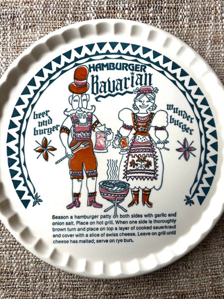 Vintage Hamburger Bavarian Recipe Plate