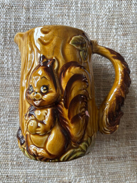 Vintage Squirrel in Tree Pitcher Japan