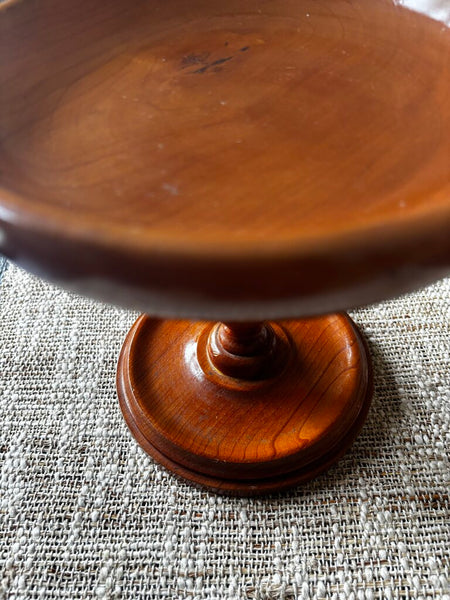 Vintage Wooden Pedestal Bowl