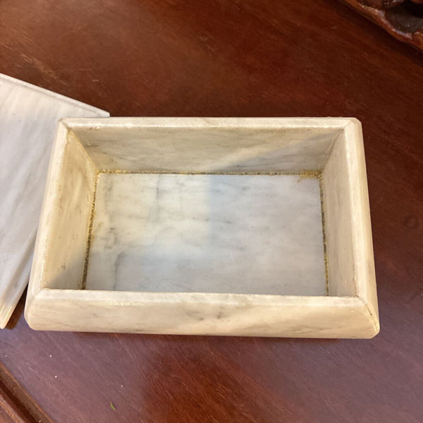 Vintage Alabaster Trinket Box 4 x 3