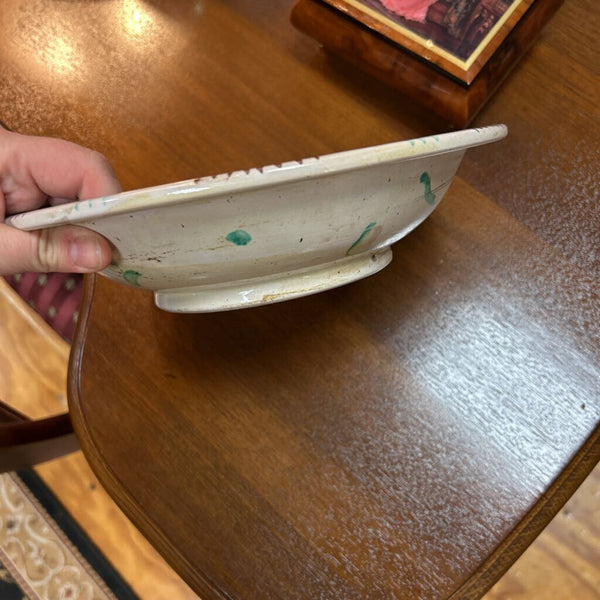 Vintage Mid Century Teruel Spain Handmade Pottery Bowl