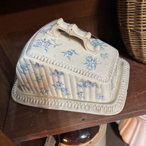Vintage Ironstone Cheese Cloche & Plate Transferware