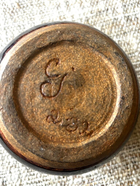 Vintage Pottery Small Brown Creamer