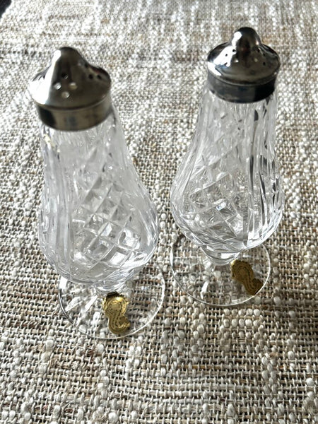 Pair of Waterford Crystal Lismore Footed Salt & Pepper Shakers