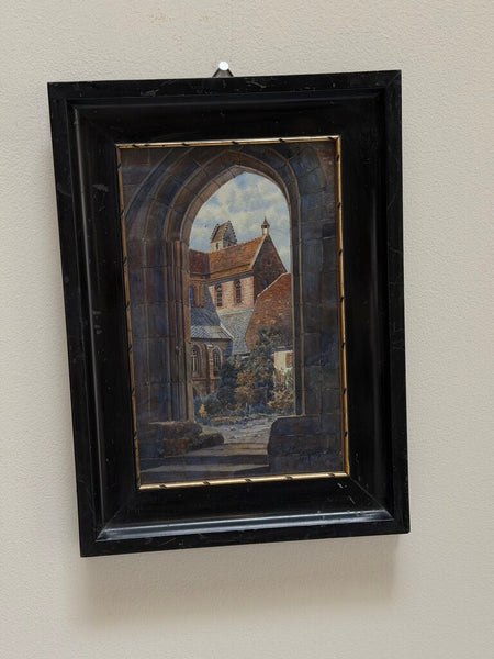 1818 Architectural Watercolor Painting dated 1922