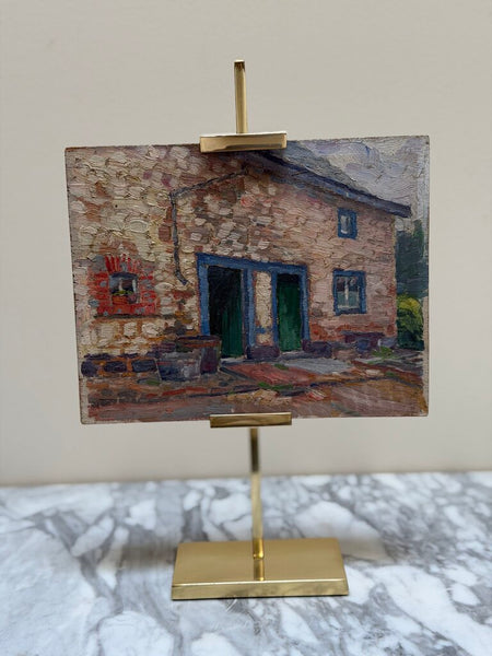 2225 French Oil on Panel House painting