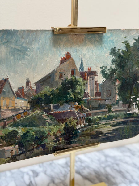 2213 French Impressionist Neighborbood Landscape Painting