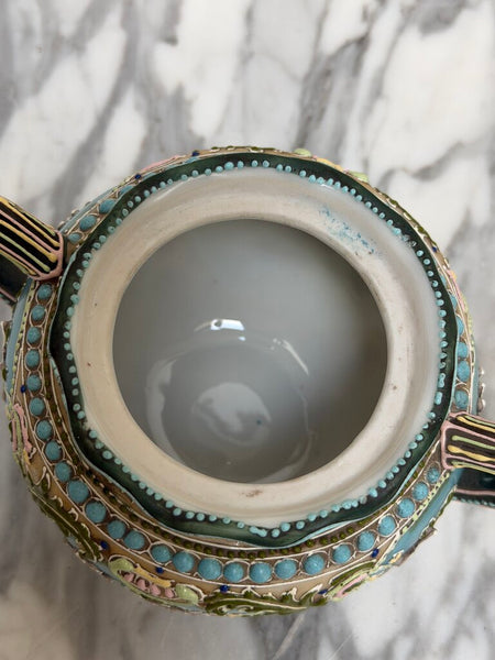 Antique Japanese Moriage Hand Painted Sugar and Creamer Set