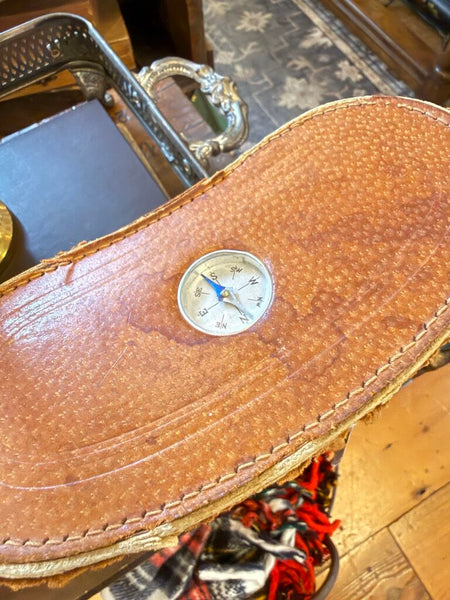 Vintage binoculars in leather case with compass Binolux