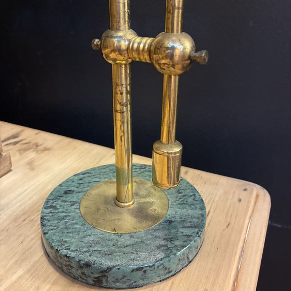 Vintage Brass Magnifying Glass on Marble Stand 13"w x 5"