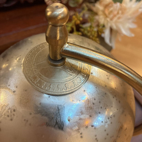 Vintage Silver Metal Globe on Stand 10" x 7"