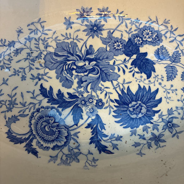 Vintage Taylor Smith China Blue Floral Dish 9" x 7"