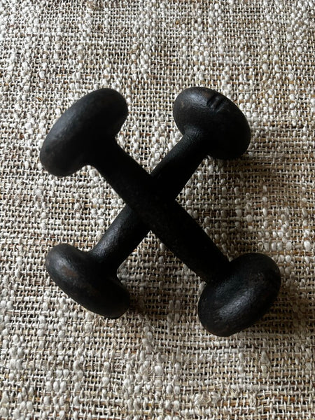 Vintage Pair of Cast Iron Dumbbells