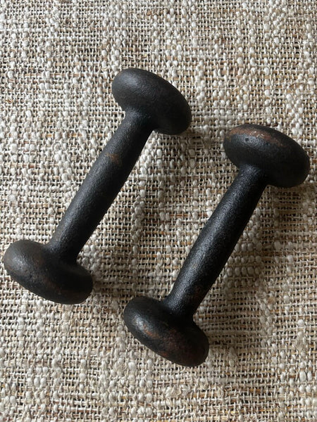 Vintage Pair of Cast Iron Dumbbells