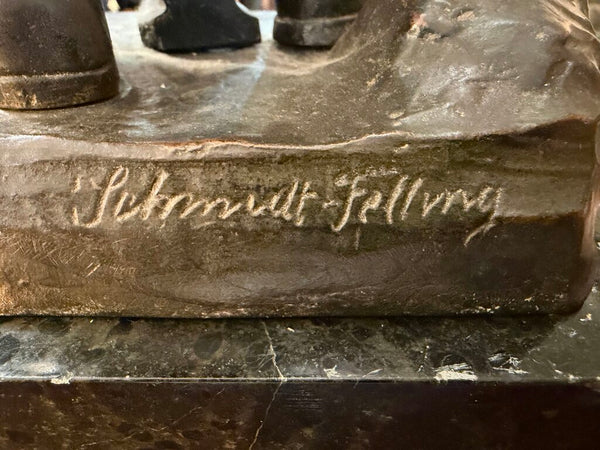 Julius Paul Schmidt-Felling (1835-1920), Germany, Bronze Sculpture: Foundry Worker, 22 1/2"in H x 7 1/2"in W x 7 1/2"in D