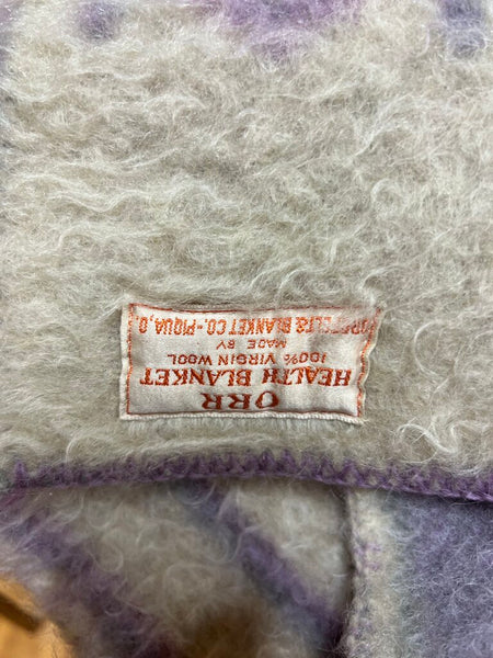 Vintage Orr Purple Virgin Wool Blanket~ 70" w x 80" l