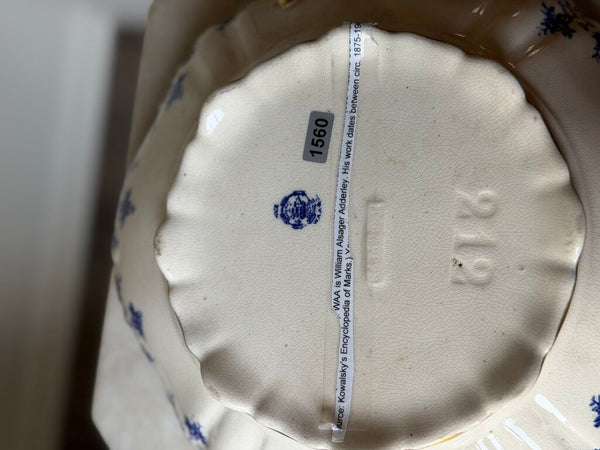 1560 Circa 1890 William Alsager Adderley Blue/Gold Dish