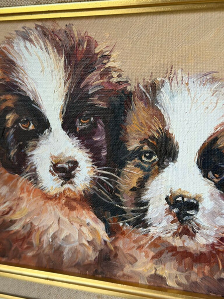 1890 Vintage French Dog Painting