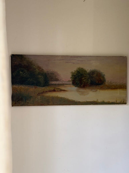 1887 Antique Landscape Oil on Canvas