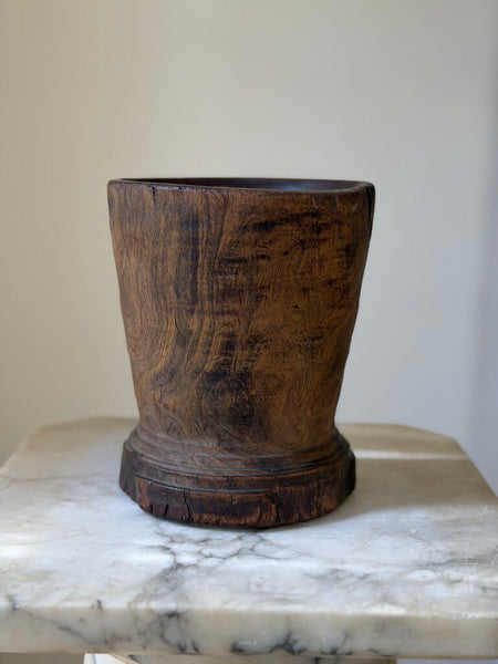 1765 Hand Hewn Antique Wooden Vessel