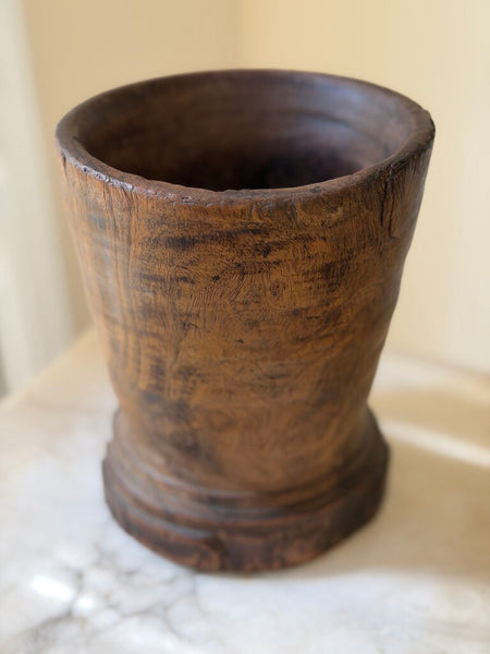1765 Hand Hewn Antique Wooden Vessel