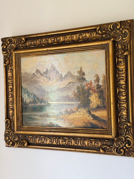 1643 Mountainscape Oil on Board Painting
