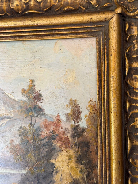 1643 Mountainscape Oil on Board Painting