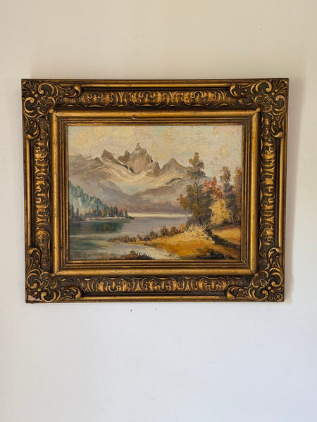 1643 Mountainscape Oil on Board Painting