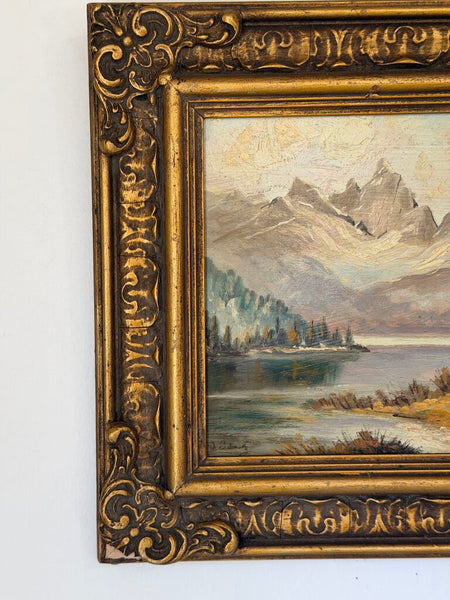 1643 Mountainscape Oil on Board Painting