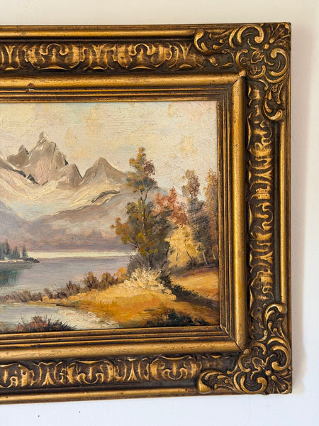 1643 Mountainscape Oil on Board Painting