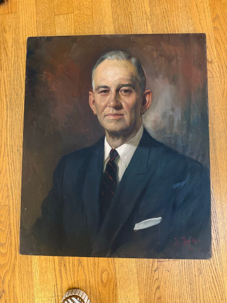 "Herbert" the bank president oil on canvas 20 x 24 signed and dated 1963