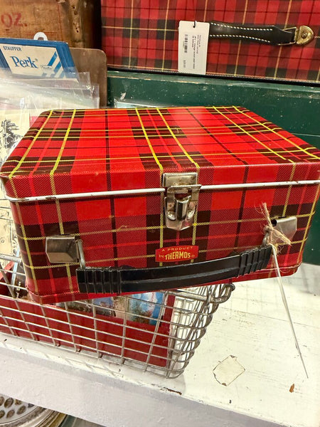 JFV ~ Vintage Thermos Brand Plaid lunch box