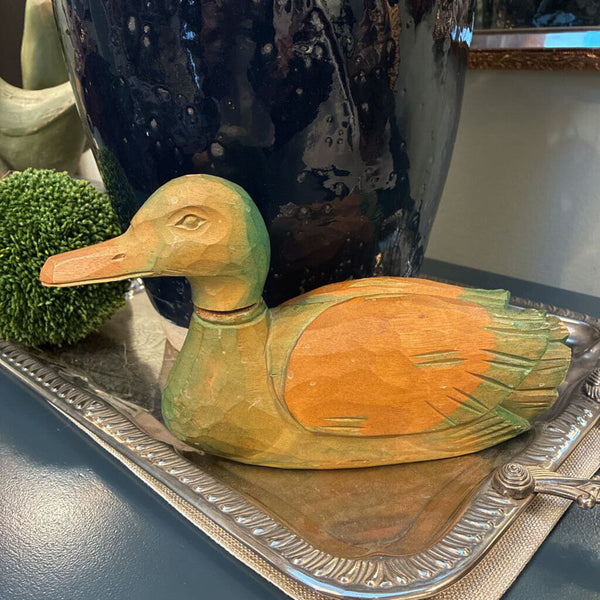 Vintage Hand Carved Wood Duck Decoy