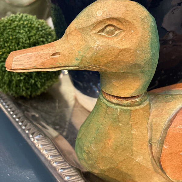 Vintage Hand Carved Wood Duck Decoy