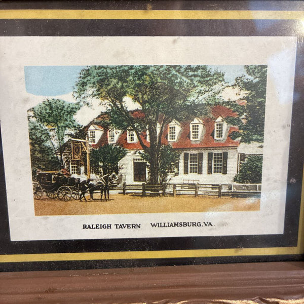 Vintage Raleigh Tavern Framed Art 7" x 6"